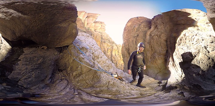 A frame grab from the 360 degree Virtual Reality video in Punchbowl Canyon.